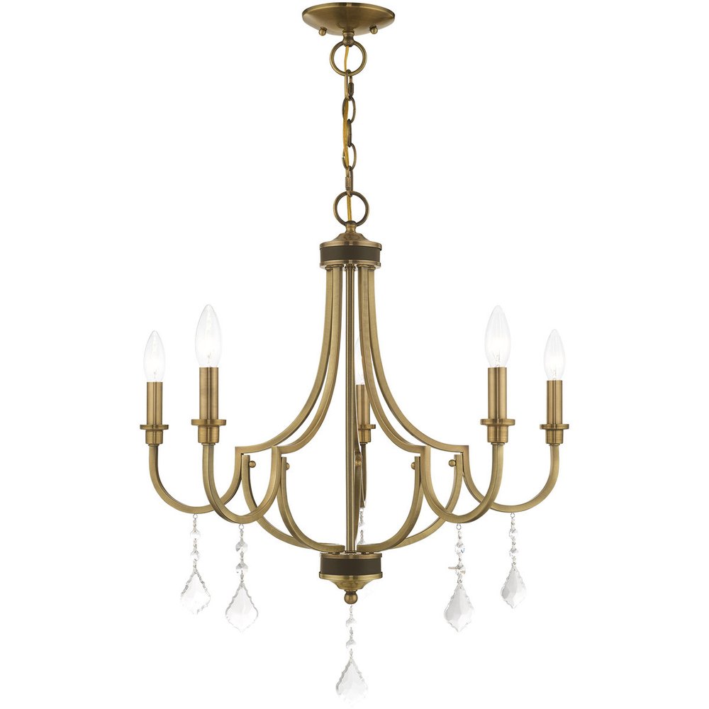 Five Light Dimmable Chandelier With Shades