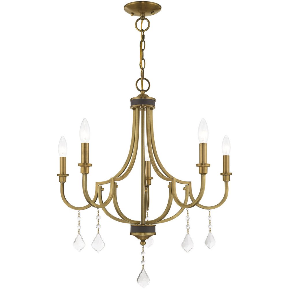 Five Light Dimmable Chandelier With Shades