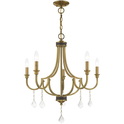 Five Light Dimmable Chandelier With Shades