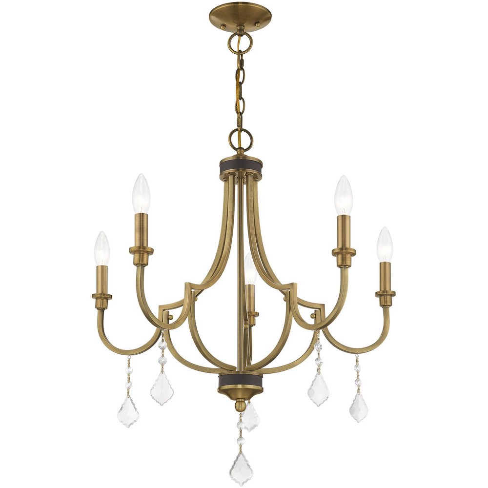 Five Light Dimmable Chandelier With Shades