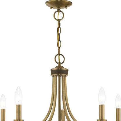 Five Light Dimmable Chandelier With Shades
