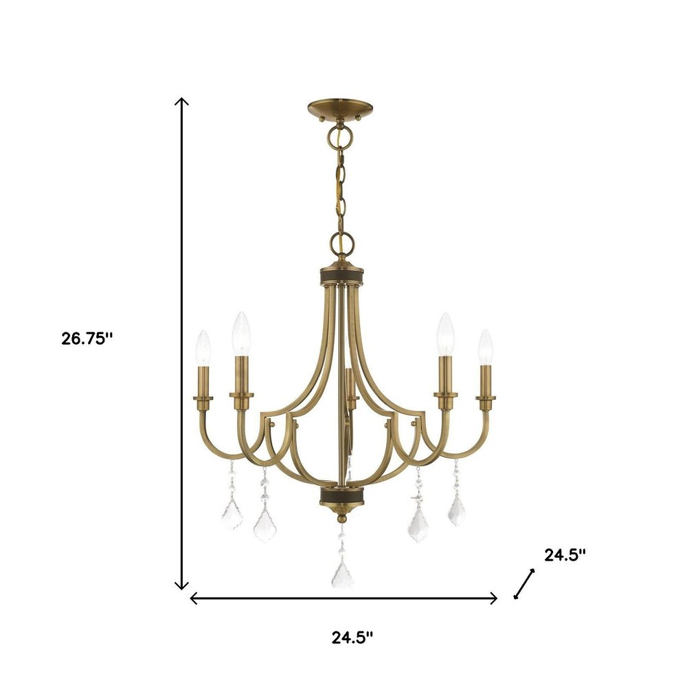 Five Light Dimmable Chandelier With Shades