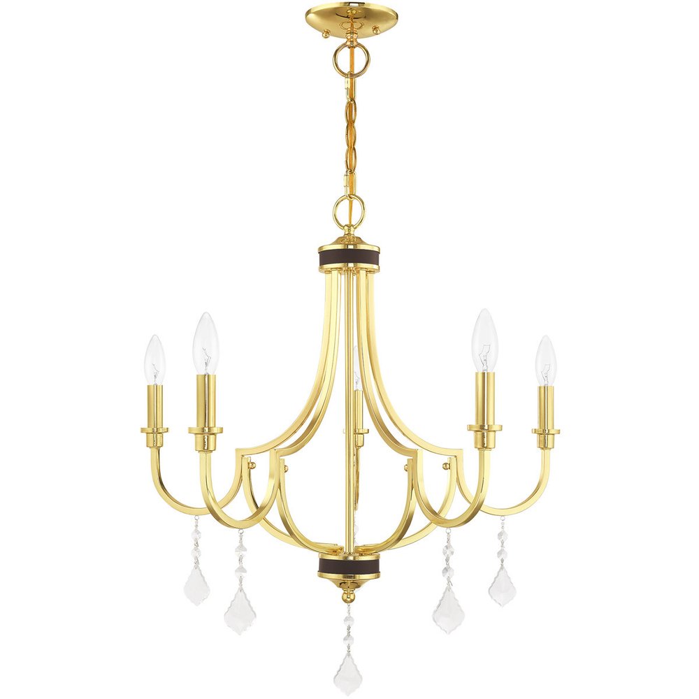 Five Light Dimmable Chandelier With Shades