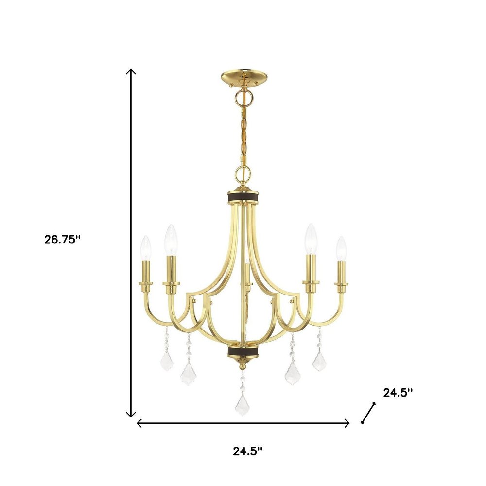 Five Light Dimmable Chandelier With Shades
