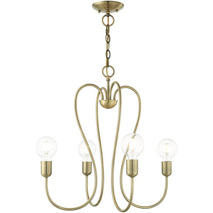 Four Light Dimmable Chandelier With Shades