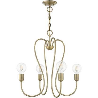 Four Light Dimmable Chandelier With Shades
