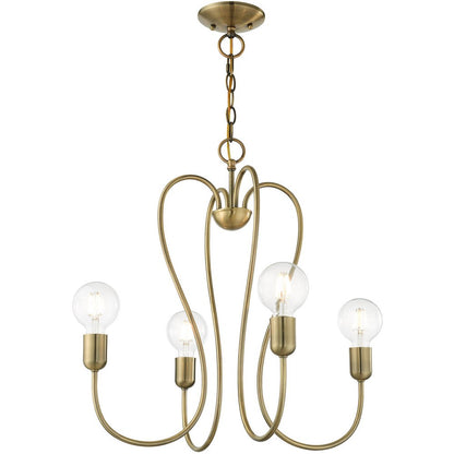 Four Light Dimmable Chandelier With Shades