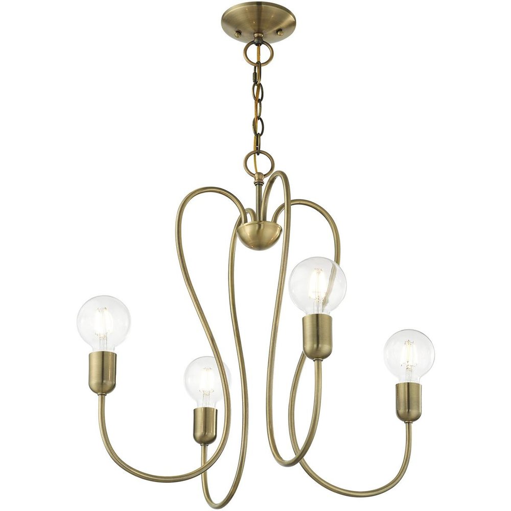 Four Light Dimmable Chandelier With Shades