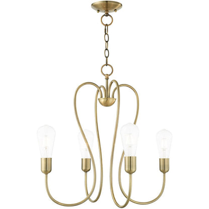 Four Light Dimmable Chandelier With Shades