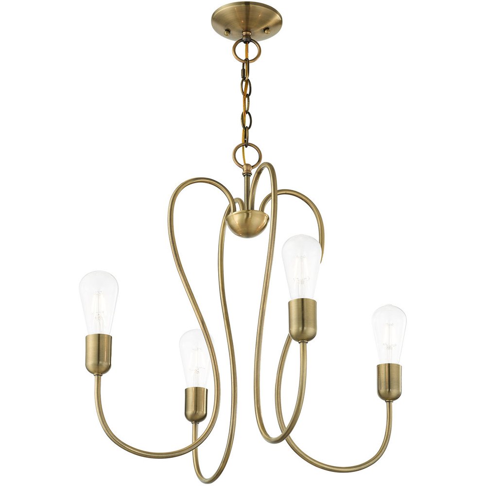Four Light Dimmable Chandelier With Shades