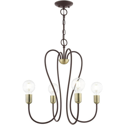 Four Light Dimmable Chandelier With Shades