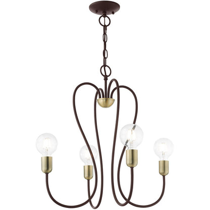 Four Light Dimmable Chandelier With Shades