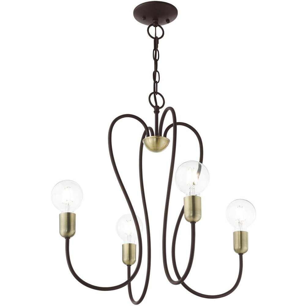 Four Light Dimmable Chandelier With Shades