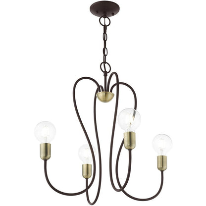Four Light Dimmable Chandelier With Shades