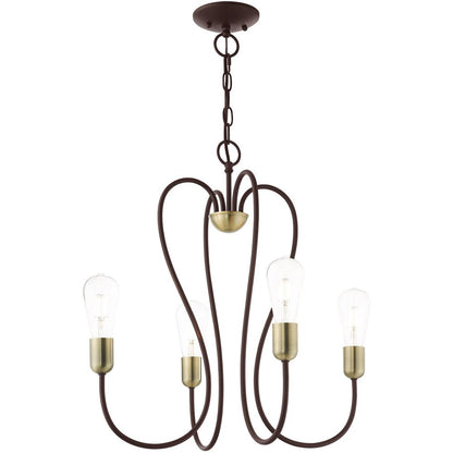 Four Light Dimmable Chandelier With Shades