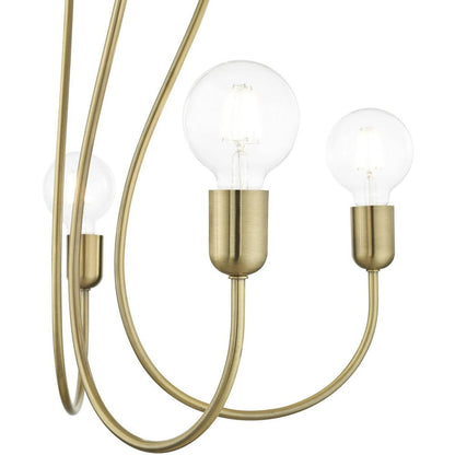 Five Light Dimmable Chandelier With Shades