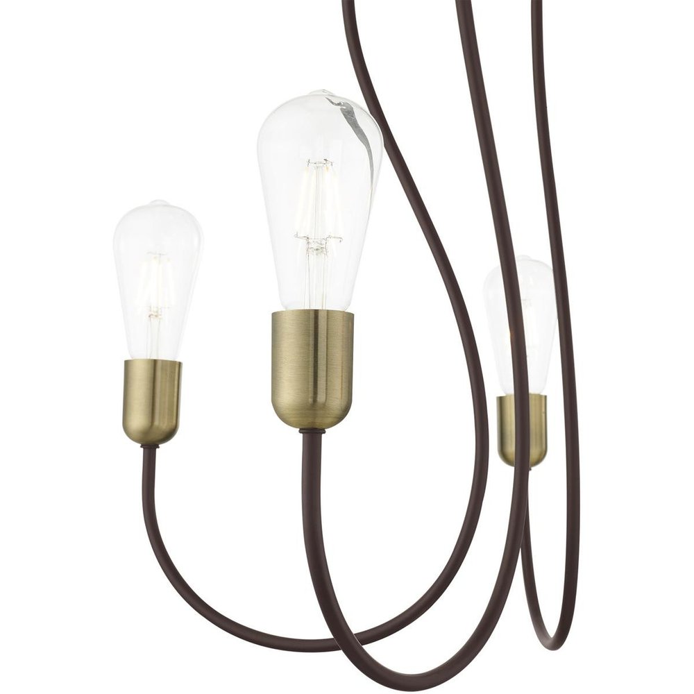 Five Light Dimmable Chandelier With Shades