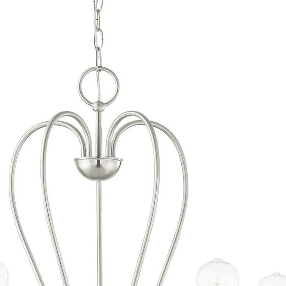 Five Light Dimmable Chandelier With Shades