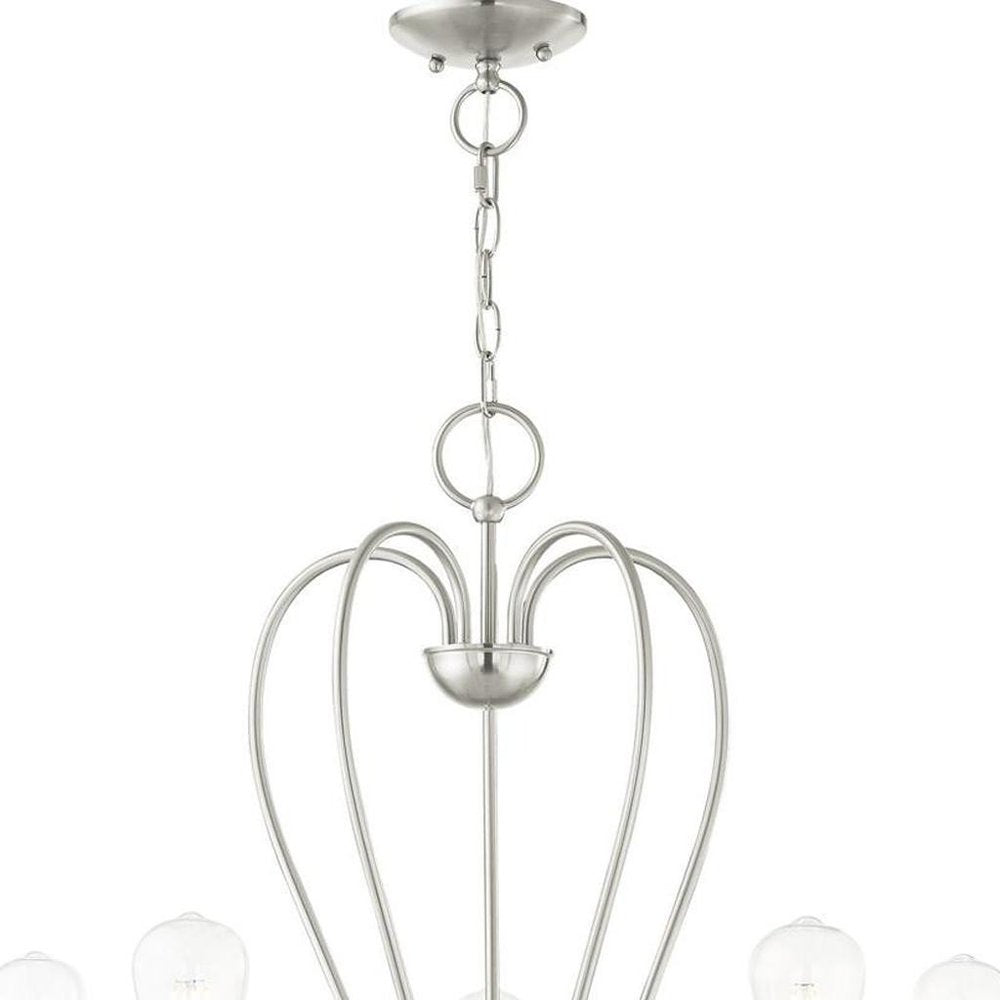 Five Light Dimmable Chandelier With Shades