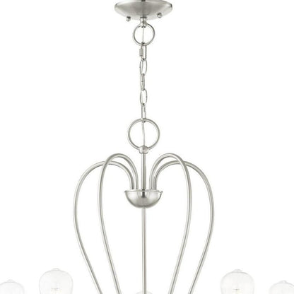 Five Light Dimmable Chandelier With Shades