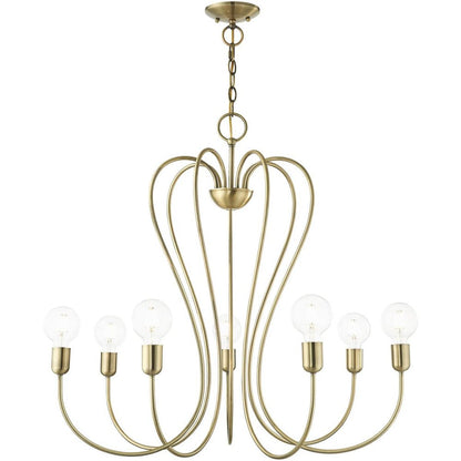 Seven Light Dimmable Chandelier With Shades