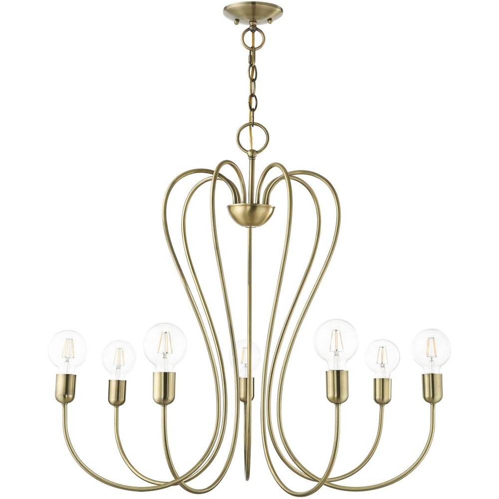 Seven Light Dimmable Chandelier With Shades