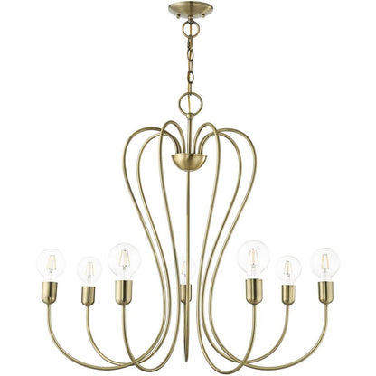 Seven Light Dimmable Chandelier With Shades