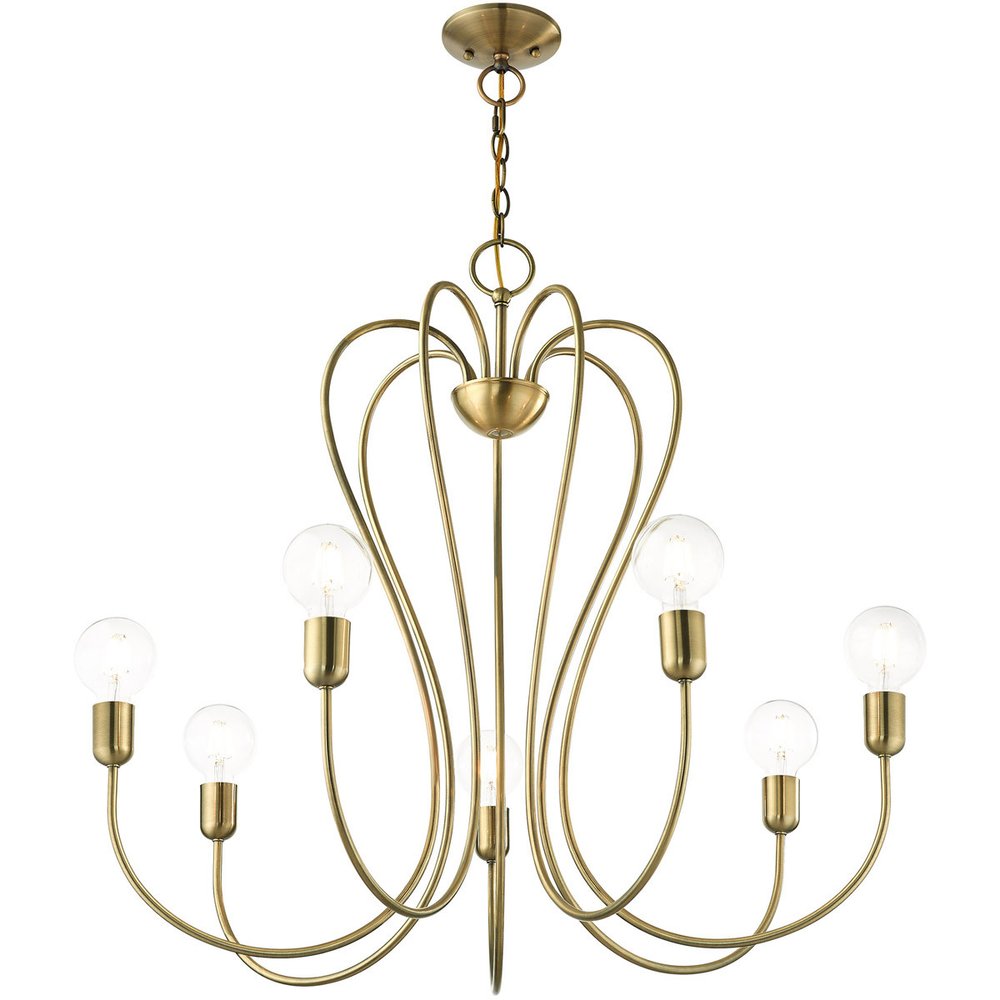Seven Light Dimmable Chandelier With Shades