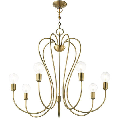 Seven Light Dimmable Chandelier With Shades