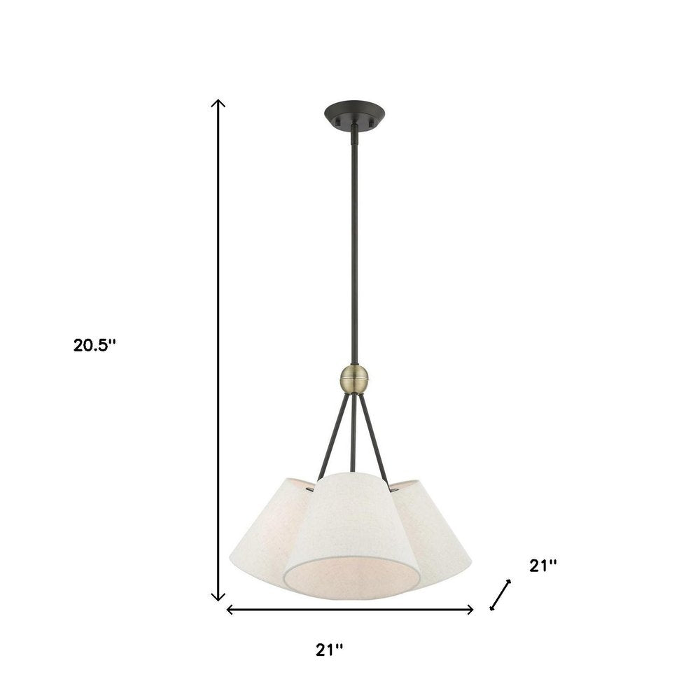 Three Light Dimmable Chandelier With Shades