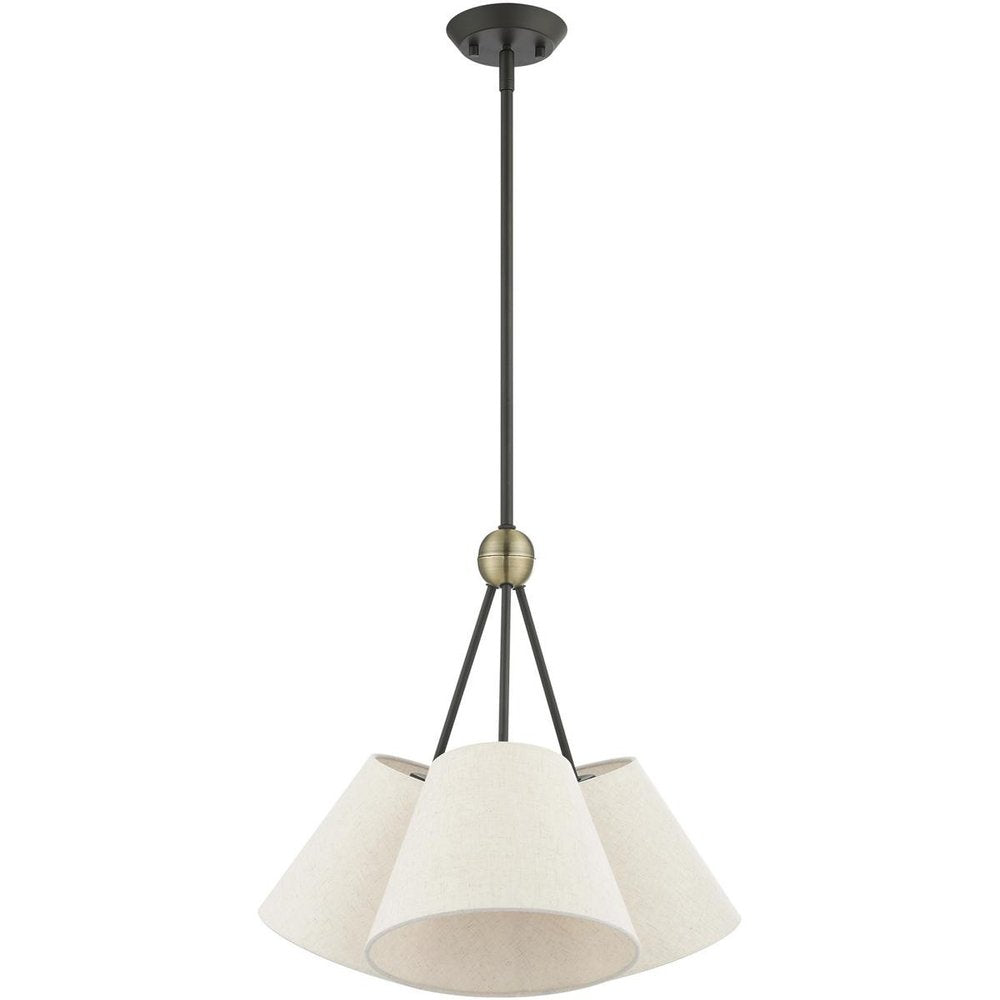 Three Light Dimmable Chandelier With Shades
