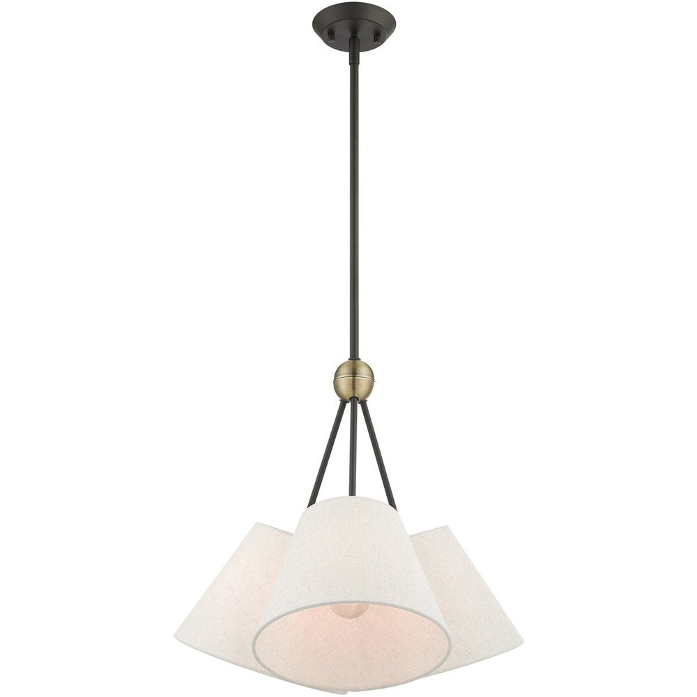 Three Light Dimmable Chandelier With Shades