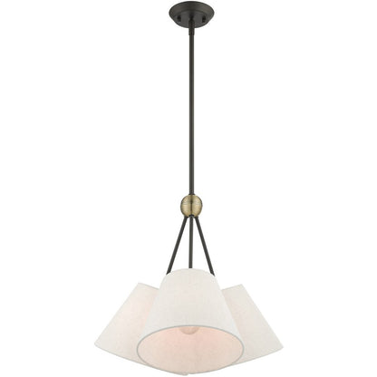 Three Light Dimmable Chandelier With Shades