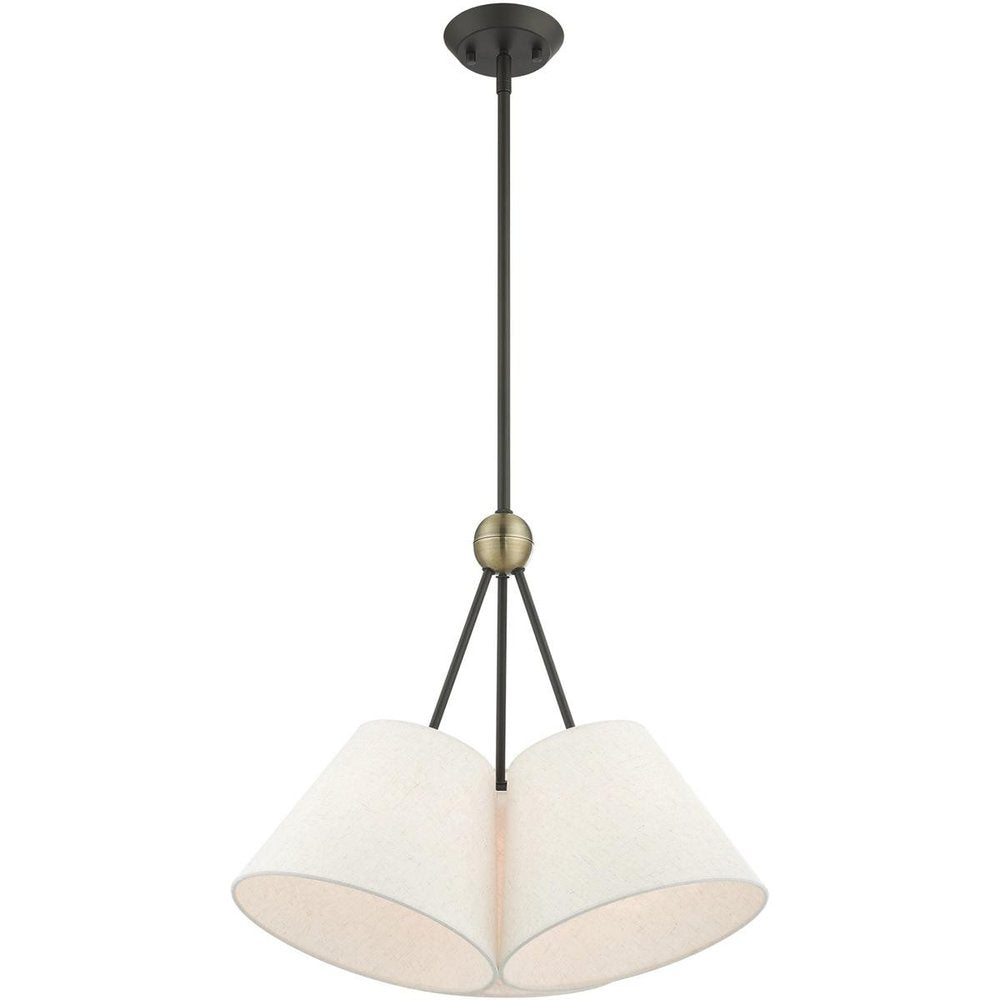 Three Light Dimmable Chandelier With Shades