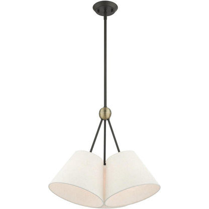 Three Light Dimmable Chandelier With Shades