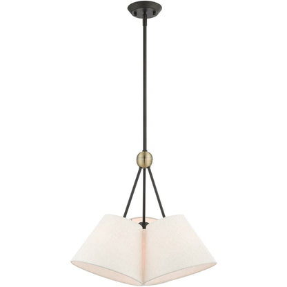 Three Light Dimmable Chandelier With Shades