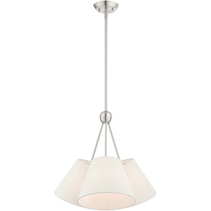 Three Light Dimmable Chandelier With Shades