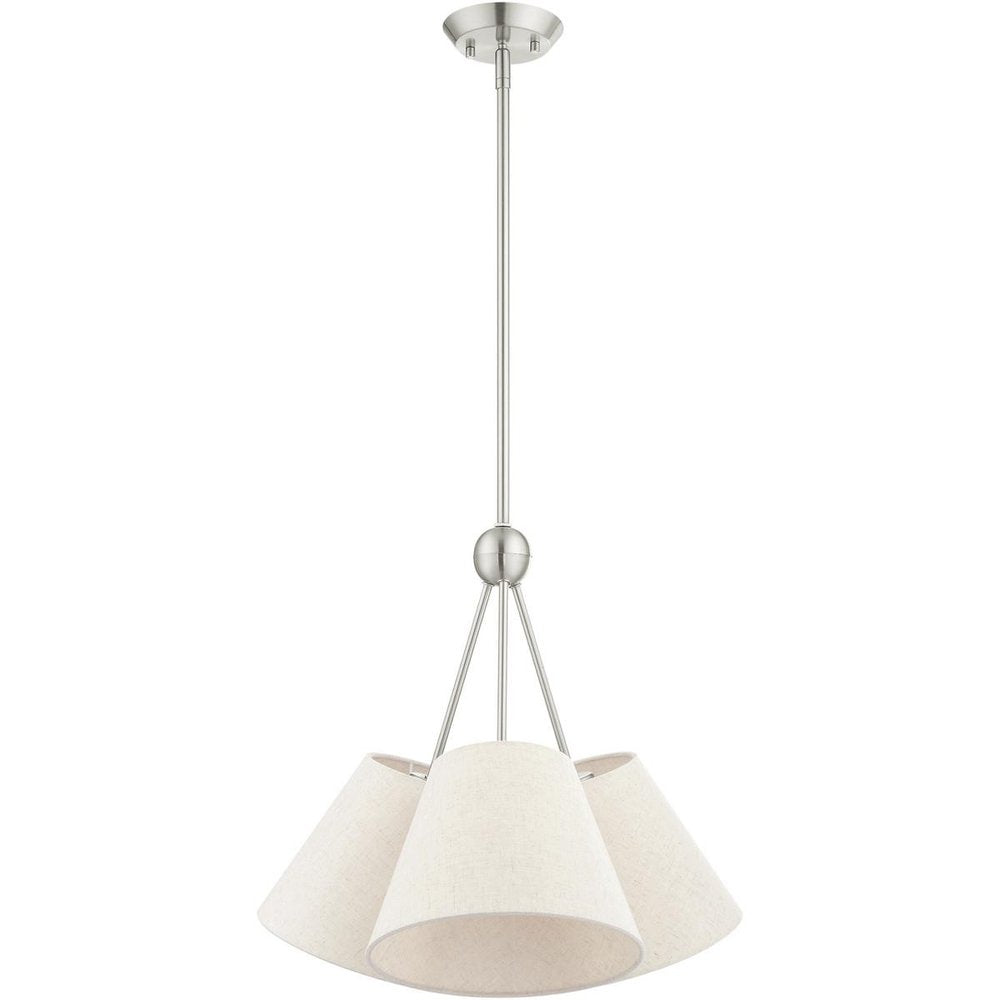Three Light Dimmable Chandelier With Shades