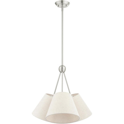 Three Light Dimmable Chandelier With Shades