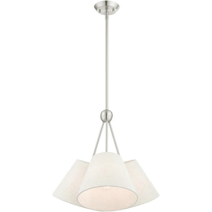 Three Light Dimmable Chandelier With Shades