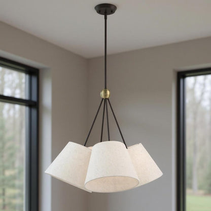 Four Light Dimmable Chandelier With Shades