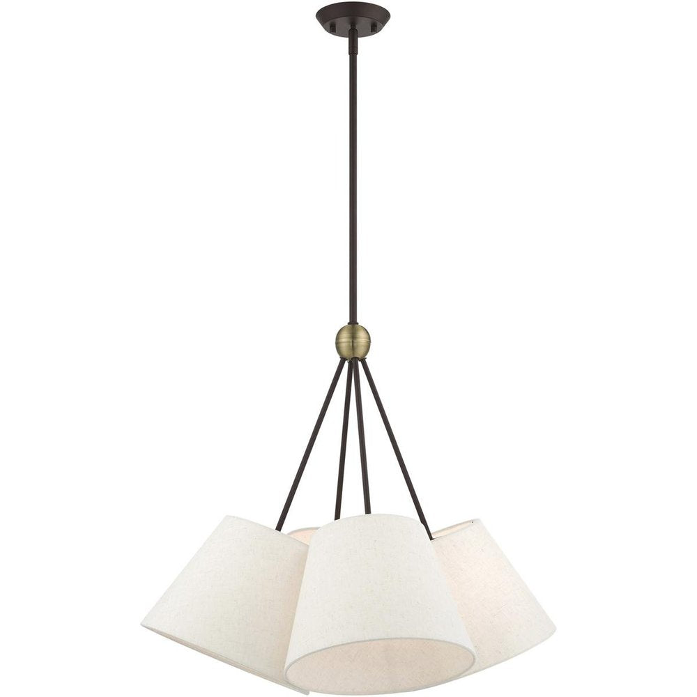 Four Light Dimmable Chandelier With Shades
