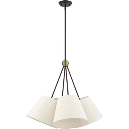 Four Light Dimmable Chandelier With Shades