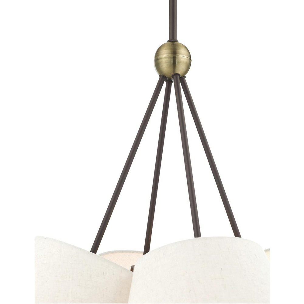 Four Light Dimmable Chandelier With Shades