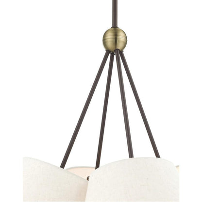 Four Light Dimmable Chandelier With Shades