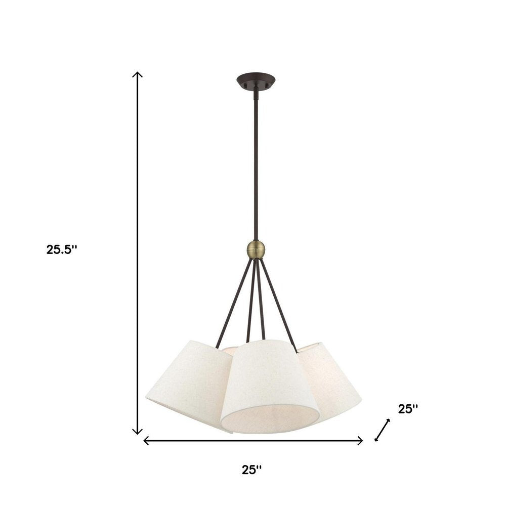 Four Light Dimmable Chandelier With Shades