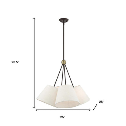 Four Light Dimmable Chandelier With Shades