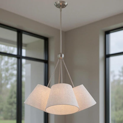 Four Light Dimmable Chandelier With Shades