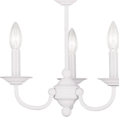 White Three Light Dimmable Chandelier With Shades