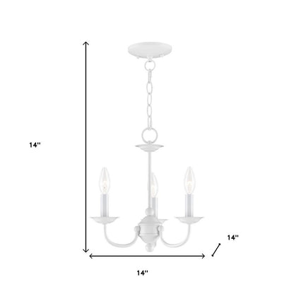 White Three Light Dimmable Chandelier With Shades